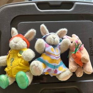 Adorable Plush Bunny Toy Set - Multicolor
